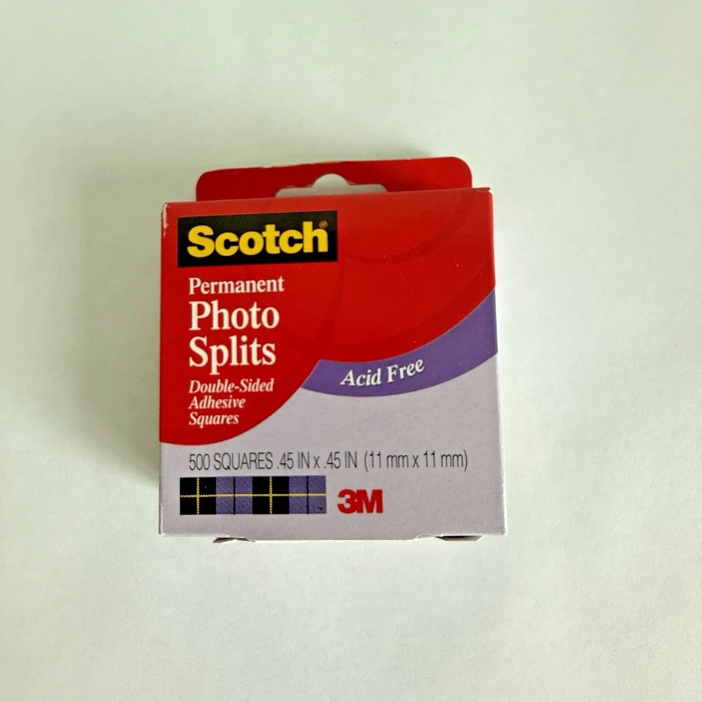 SCOTCH PHOTO SPLITS DOUBLE-SIDED ACID-FREE-500‎ SQUARES-MOUNTING PHOTOS-PROJECTS